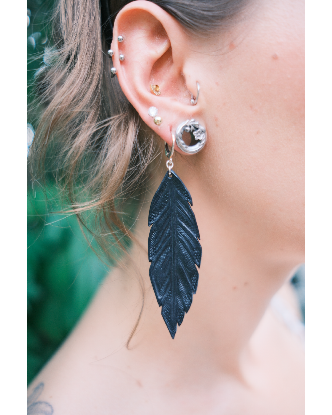Black Feather Earring