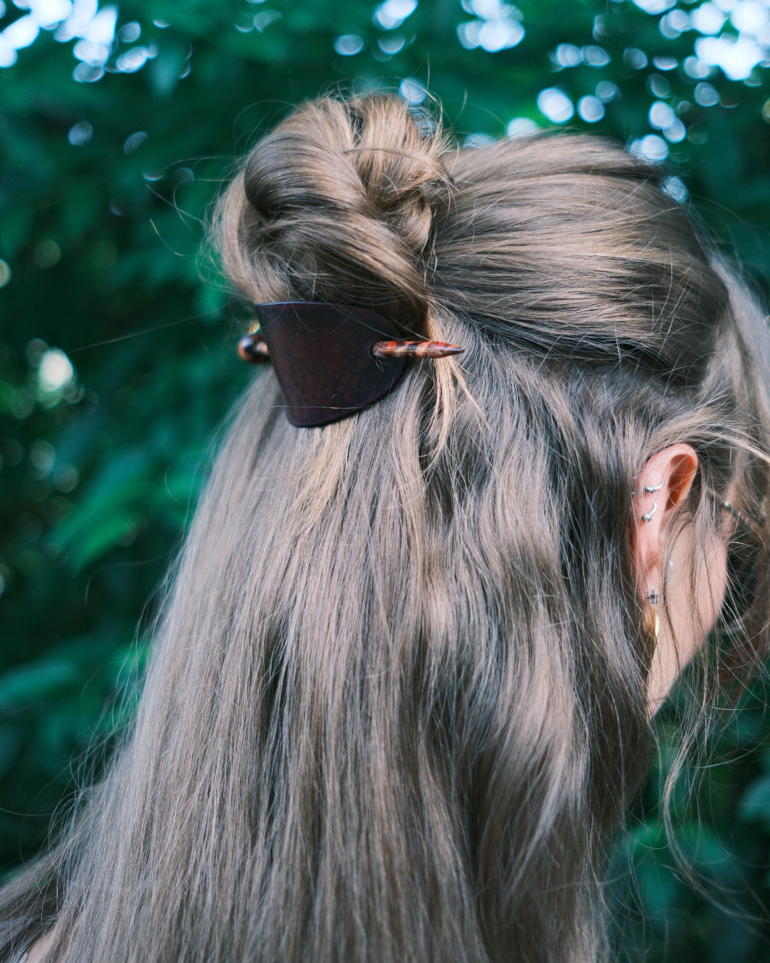 Burgundy Oval Hair Barrette