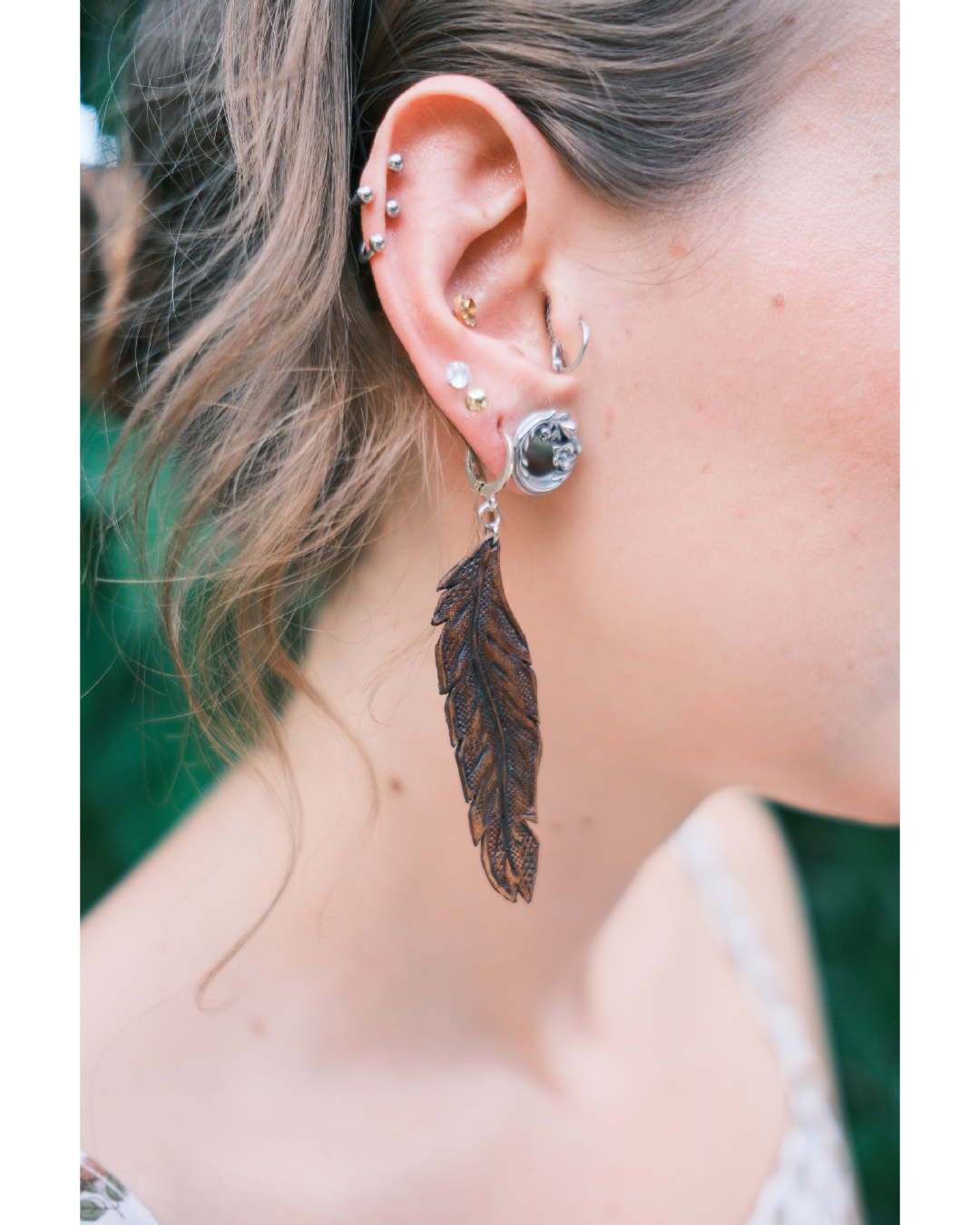 Autumn Feather Earring - Medium