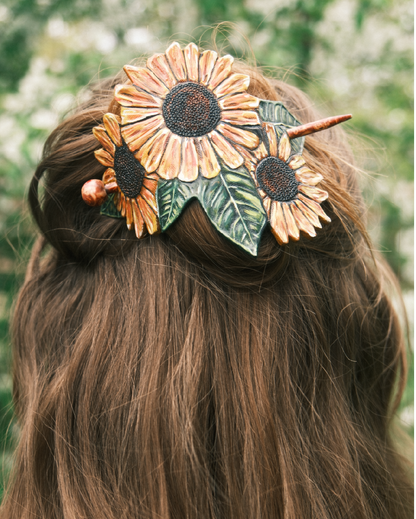 Sunflower Hair Barrette