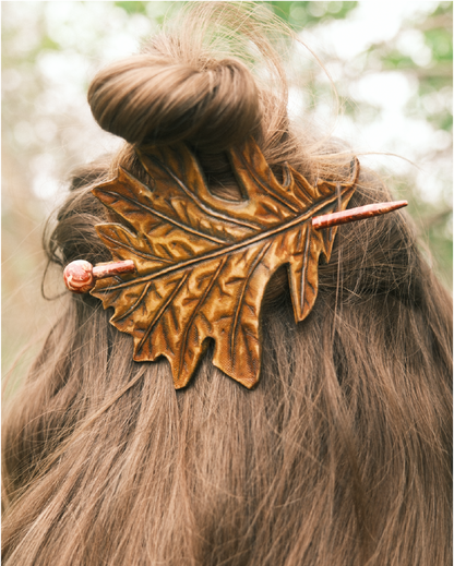 Brown Autumn Leaf Hair Barrette