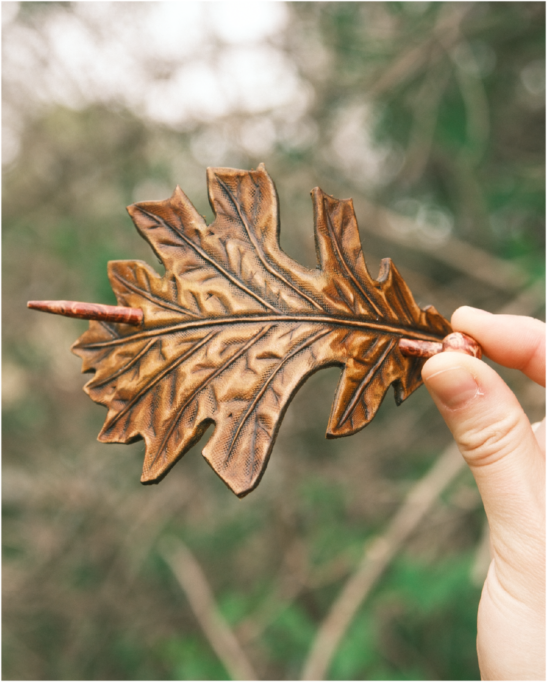 Brown Autumn Leaf Hair Barrette