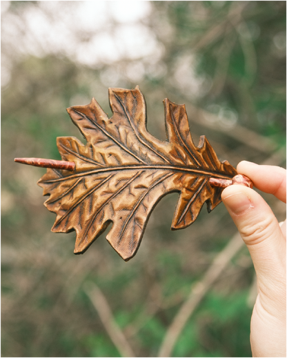 Brown Autumn Leaf Hair Barrette