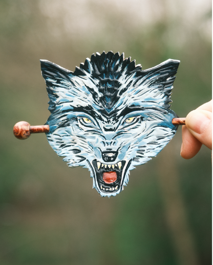 Hand-Painted Wolf Hair Barrette