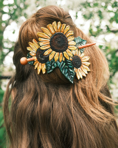 Sunflower Hair Barrette