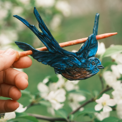 Blue Bird Hair Barrette