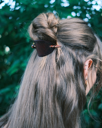 Burgundy Oval Hair Barrette