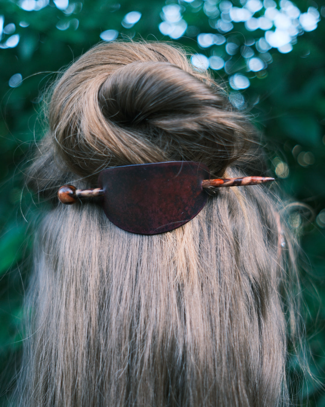Burgundy Oval Hair Barrette