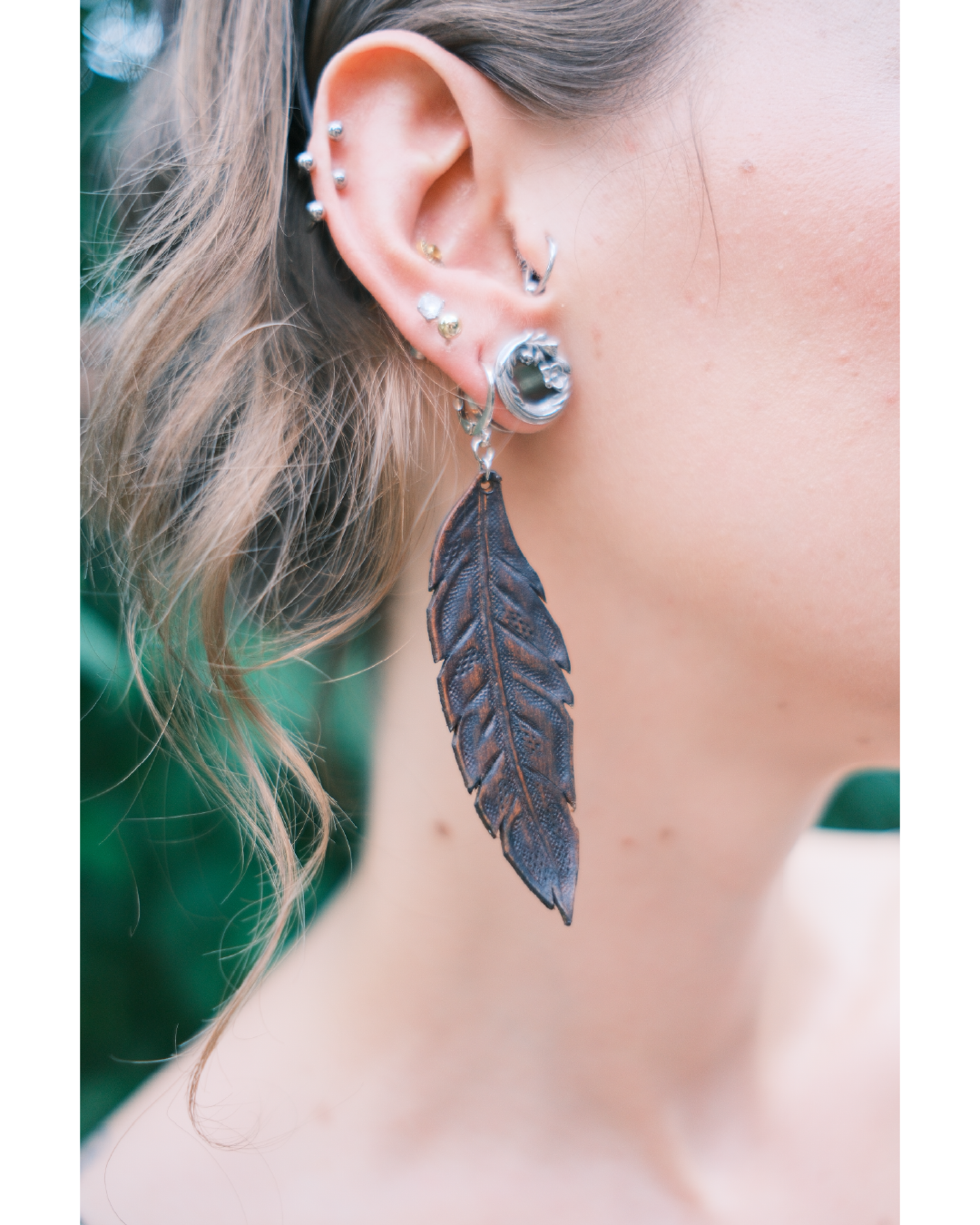 Brown Feather Earring