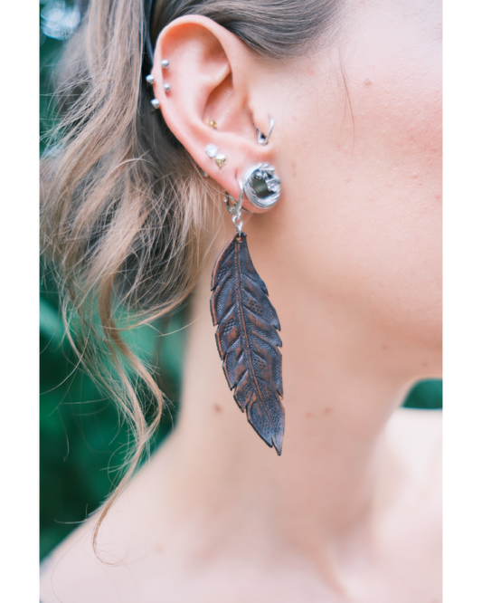 Brown Feather Earring